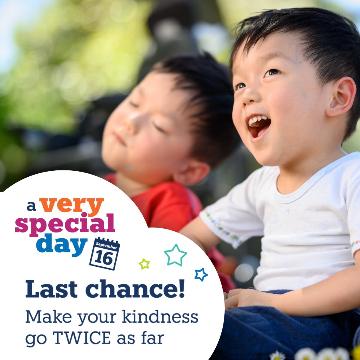 🌞 Good morning! Our respite and end-of-life care services run 24/7. Unlike our children’s hospice, our matched funding is closing soon.

Please make donating to A Very Special Day the first thing you do this morning. bit.ly/ASVD25LIT ❤️

#VerySpecialKids #AVerySpecialDay