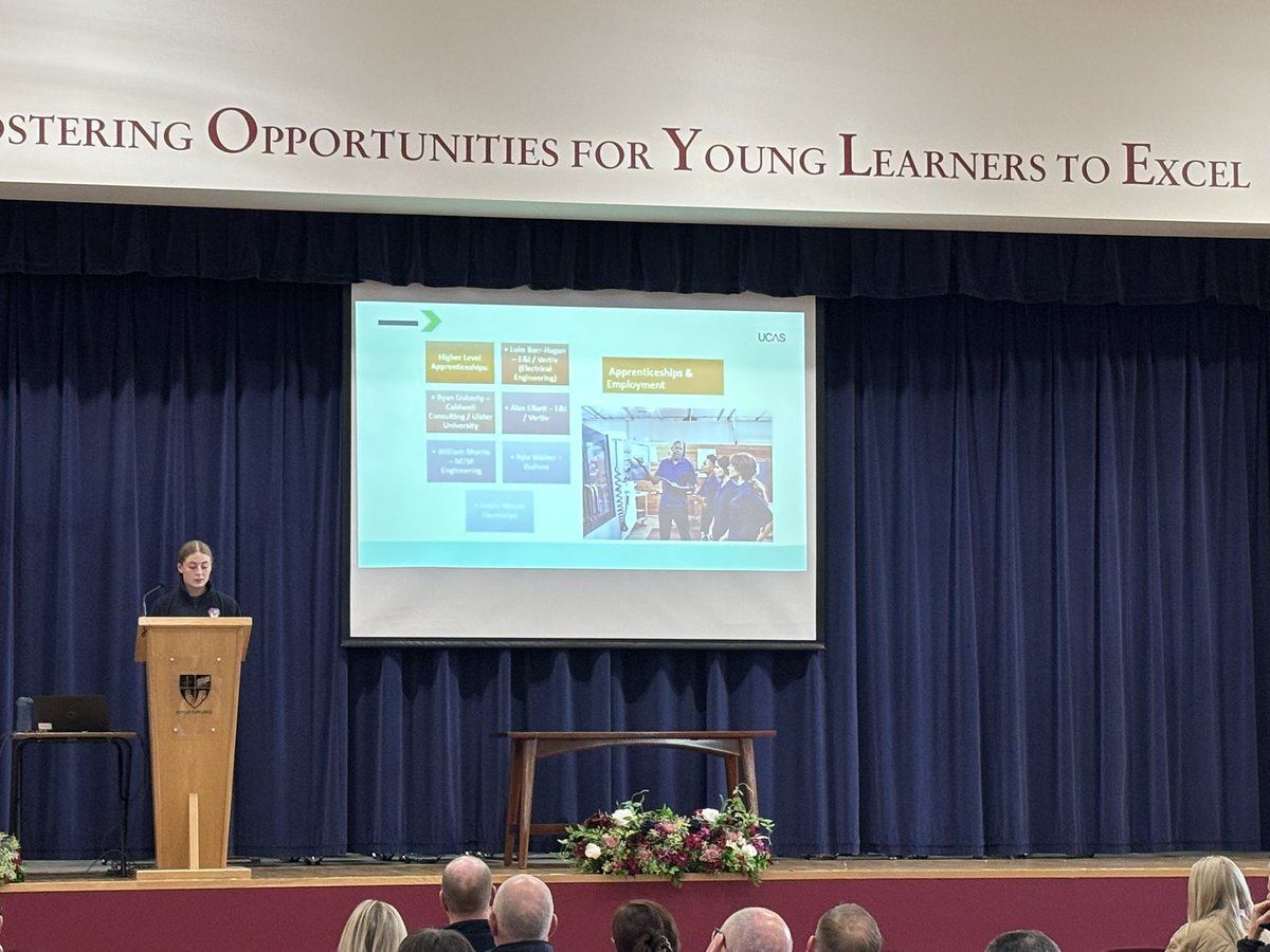 This evening, we welcomed our Year 14 pupils’ parents and guardians into Foyle College for our Post-18 Options Information Evening. 

Thank you to Mr Farmer and our Class of 2025 leavers, Michael Doherty and Rosie McHugh, for sharing their valuable advice and guidance. 👏🏻