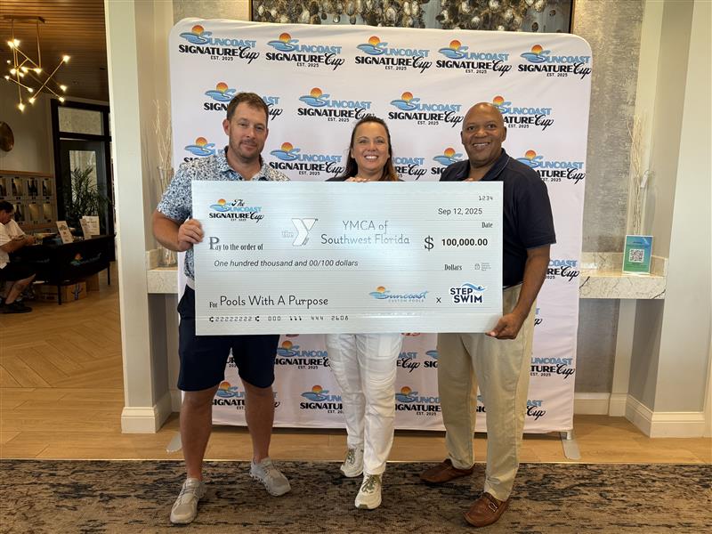 stepintoswim's tweet image. Big splash in Southwest FL! 💧 Suncoast Custom Pools donated $50K to Step Into Swim—matched by PHTA’s Board for $100K total.

➡️ 250 kids across 10 YMCAs will receive life-saving swim lessons this year. 🏊‍♀️💙

#StepIntoSwim #WaterSafety #PHTA #YMCA #SwimLessonsSaveLives