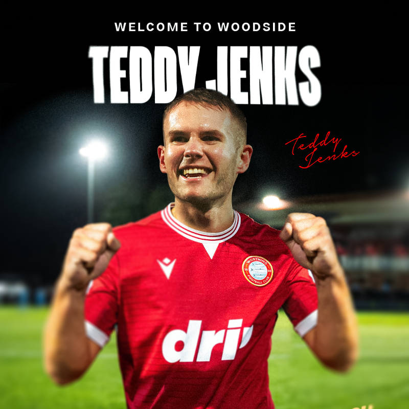 WorthingFC's tweet photo. ✍️ Worthing FC are delighted to announce the signing of midfielder Teddy Jenks! 🤩

Welcome to Woodside, @tedjenks_ 👊