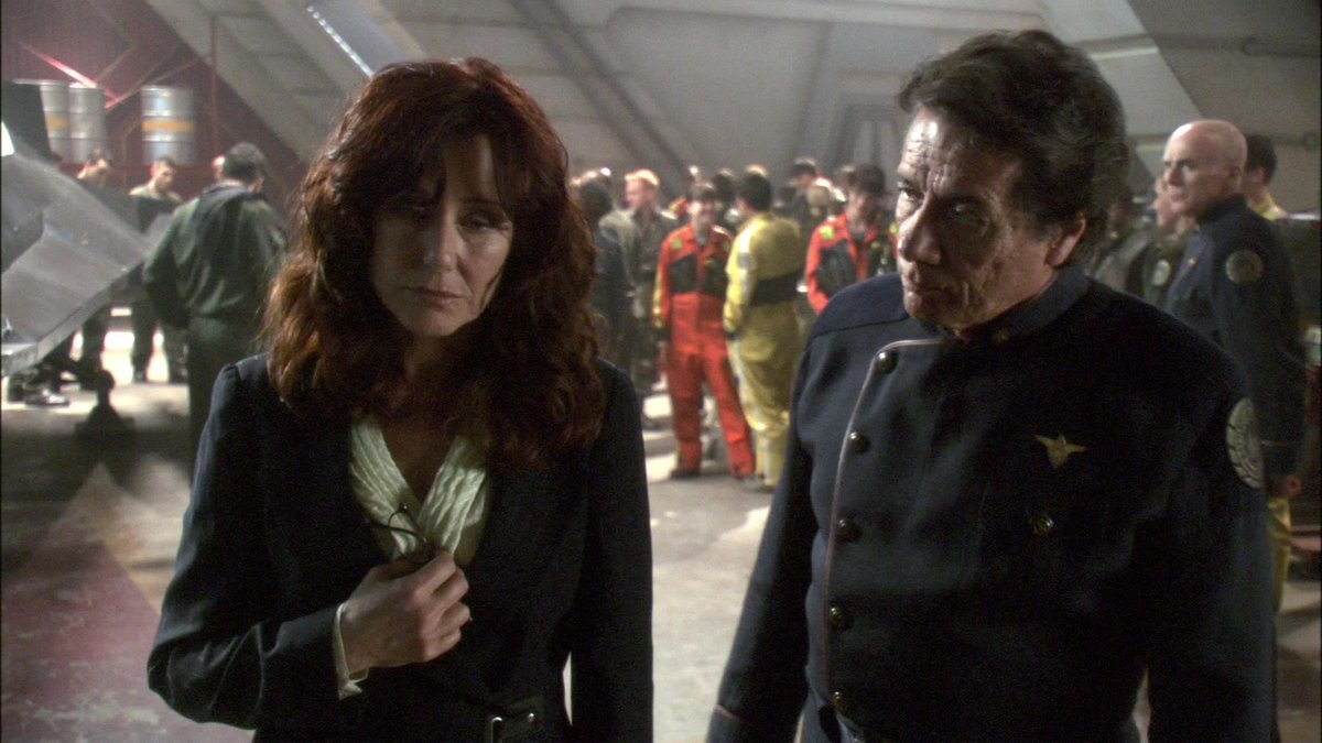 DHPLover's tweet photo. #OTD in 2005:

Laura: “That was lovely.”

Bill: “They wanted to do that for you.”

Laura: “Thank you. None of this would have been possible if you hadn’t trusted the Cylon.”

Bill: “I took your advice, met on common ground.”

#BSG #BattlestarGalactica #FlightOfThePhoenix https://t.co/s0MyadKFz7