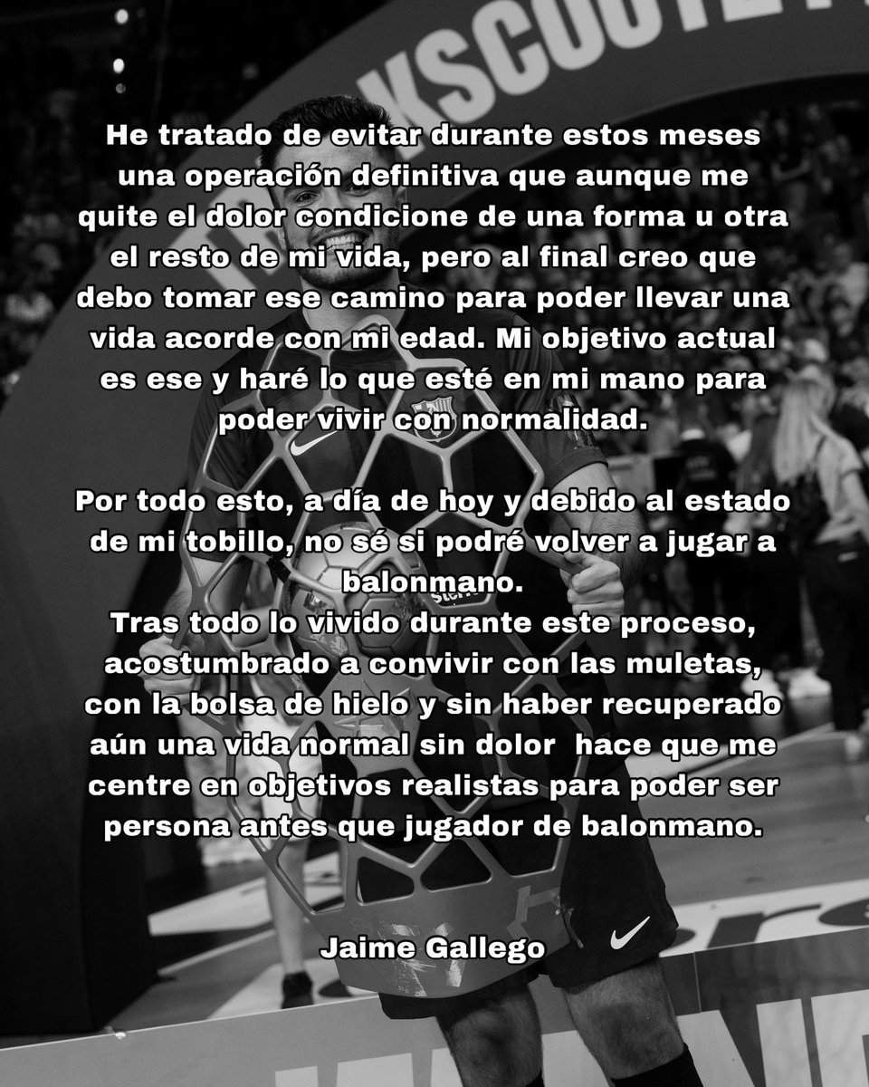 Querida familia del balonmano, tengo algo que contaros…