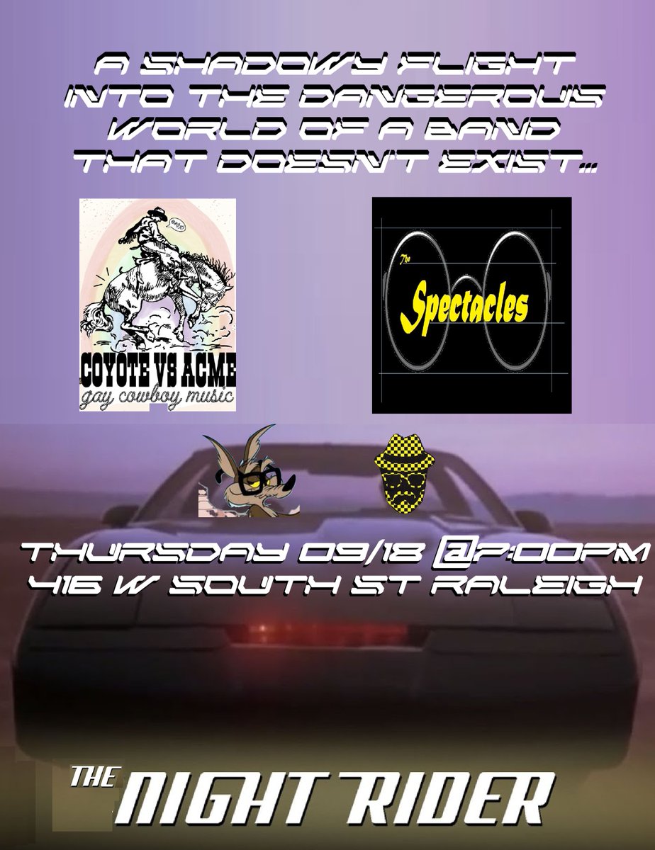 A Ska band on a crusade to champion the cause of the groovy, the funky, the skanky, in a world of 3-chord repetition that operates above the law...

We're making our virgin appearance at The Night Rider, and we're bringing our friends and your friends <a href="/coyotevsacme_/">Coyote vs. Acme</a>!!!