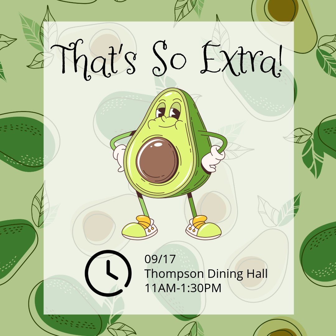 I scream, you scream, we all scream for ... avocados? Join us at Thompson Dining tomorrow during our lunch hours for our That's So Extra! event that features new ways to enjoy avocados! #wiudining
