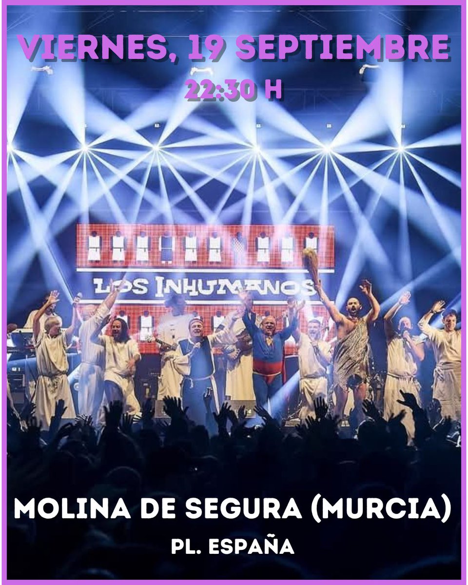 Esta semana empezaremos la maratón en Molina de Segura, #Murcia. Serán 4 conciertos seguidos recorriendo el sur de España. Allá vamos!!!
#losinhumanos #concierto #Gira2025