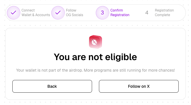 0G Labs Airdrop Checker &amp; Registration is Live! 🪂

✅ Check here: airdrop.0gfoundation.ai

Who is eligible for the airdrop?

- Select <a href="/0G_labs/">0G Labs (Home of Infinite AI)</a> Discord roles
- 0G Kaito yappers
- One Gravity NFT holders
- Social quests (Intract &amp; Galxe)

All eligible participants need to complete