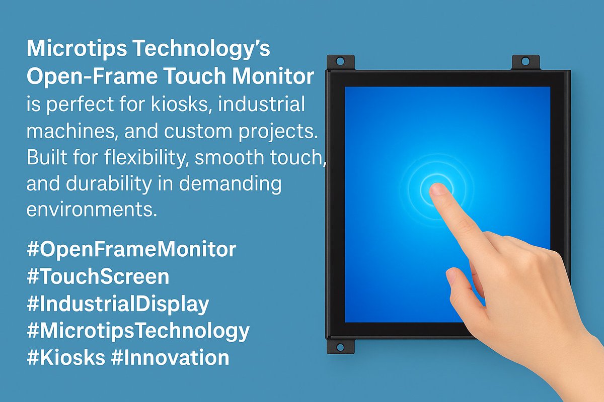 MicrotipsUSA's tweet image. Microtips Technology's Open-Frame Touch Monitor is perfect for kiosks, industrial machines, and custom projects. Built for flexibility, smooth touch, and durability in demanding environments.
#OpenFrameMonitor #TouchScreen #MicrotipsTechnology #Kiosks #EV
microtipsusa.com