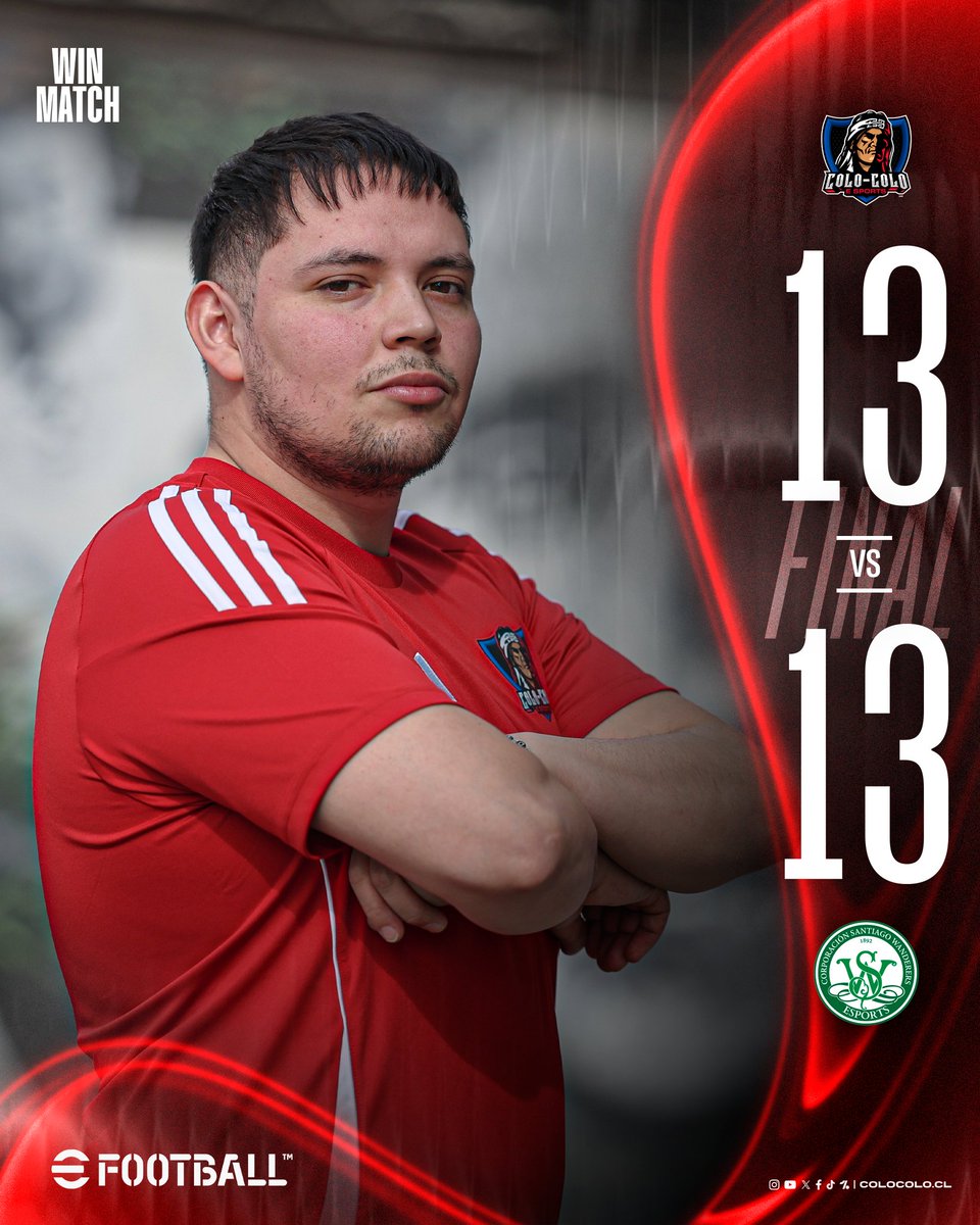 Empatamos en la serie y caímos en la definición por penales ante Wanderers Esports en la semifinal de la Liga Winmatch de eFootball 2026.

Toca levantar la cabeza y regresar más fuertes.

#VamosColoColo • #Centenar100