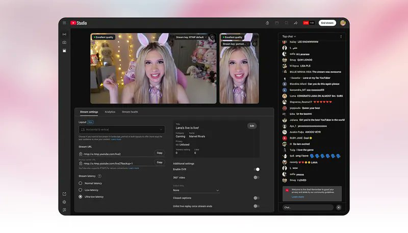 YouTube combining Horizontal &amp; Vertical Streams to one chat which CAN be pushed into the YouTube Shorts feed might be the biggest creator W of 2025..

YouTube says:
"First, we’re adding a way to reach viewers on every screen by streaming across formats. Soon, creators will be