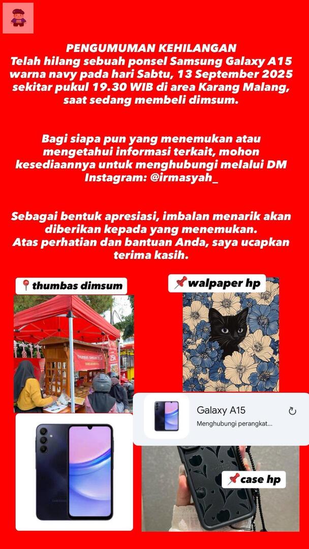 UGM_FESS's tweet image. Yujiem! Tolong bantuannya guisss, ada yang kehilangan hape soalnya 😔😔🙏🙏🙏