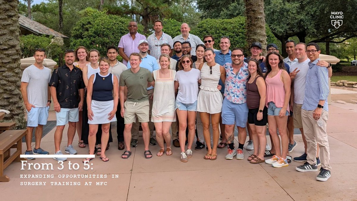 MayoJaxGenSurg's tweet photo. Mayo Clinic Florida’s General Surgery Residency just grew—now 5 spots each year (up from 3)! 🌟 More training, more impact, more future surgeons. #MayoClinic #GeneralSurgery #Match26 #SurgicalTraining #MedEd #FutureSurgeonsj https://t.co/fFoF58qyBH