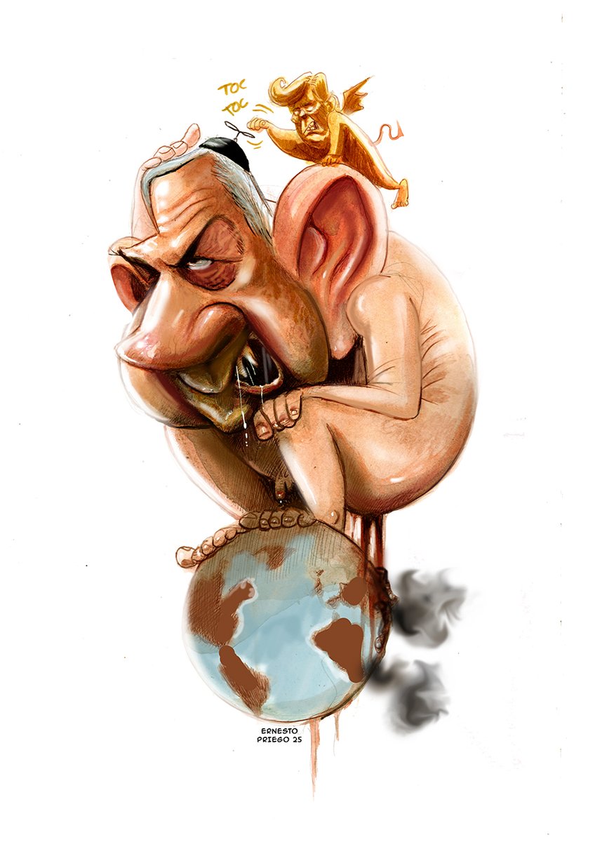 Trabajo a medias porque parece ser que el proyecto al que iba destinado se ha paralizado. 
Ahí queda para la posteridad.
#PalestinaLibre #caricatura #caricature #cartoon