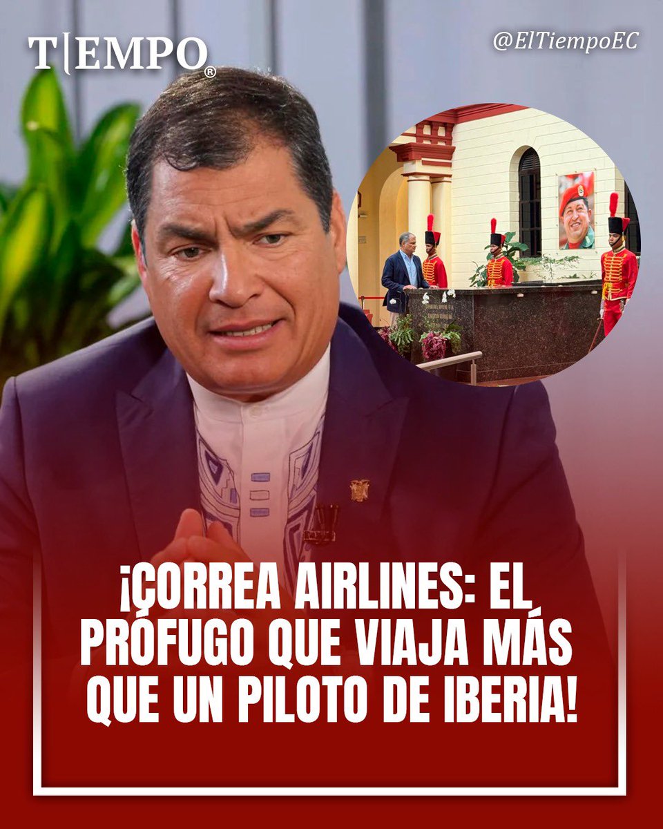 TiempoEc's tweet image. 🇪🇨 ¡Correa Airlines: el prófugo que viaja más que un piloto de Iberia!

Rafael Correa, el prófugo más viajero del planeta, sigue recorriendo aeropuertos como si todavía tuviera la tarjeta presidencial de Petroamazonas. Hace poco se lo vio en Venezuela abrazando a Maduro, luego en…