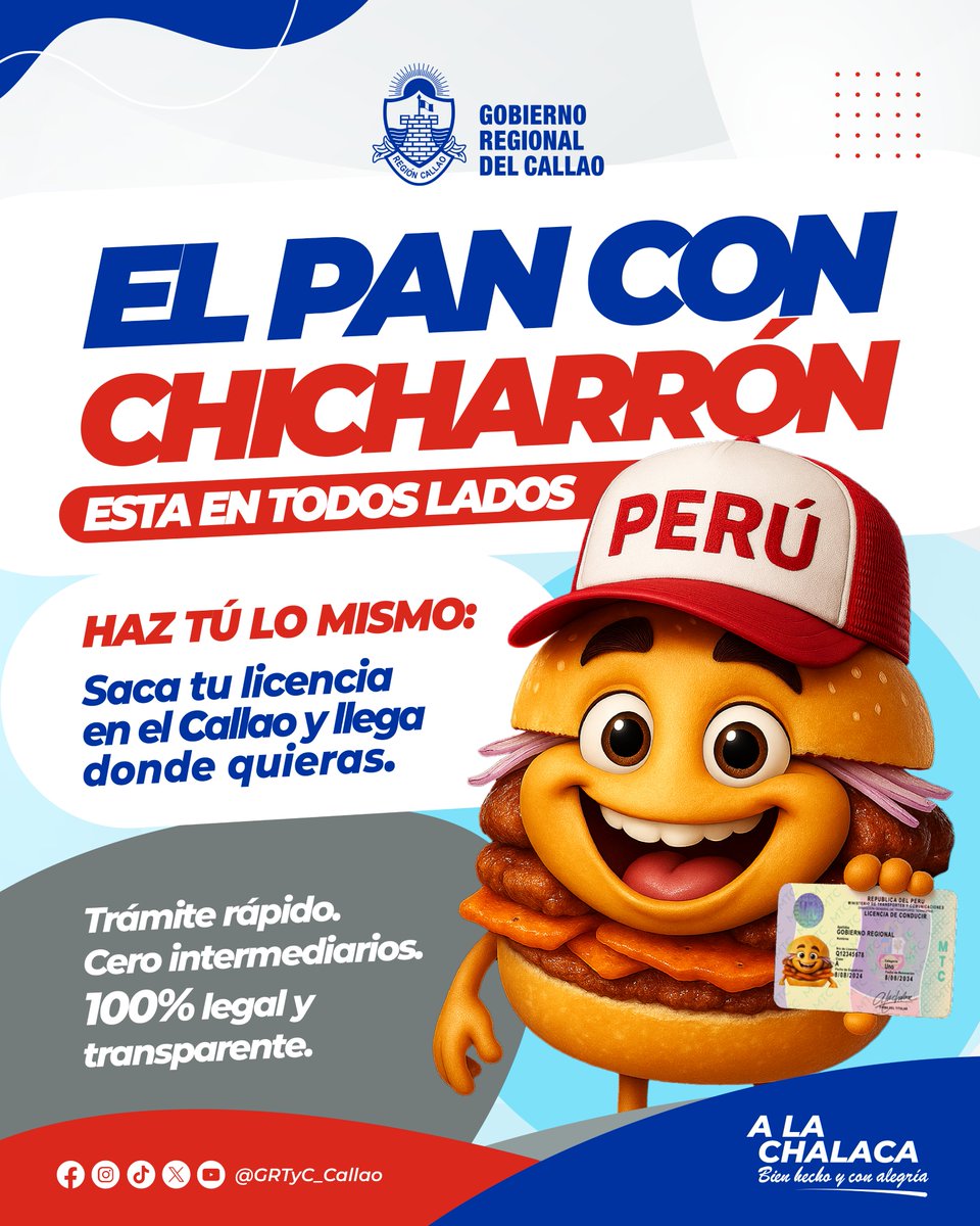 GRTyC_Callao's tweet photo. ¡La fiebre del pan con chicharrón sigue en todos lados! Únete a la tendencia y transpórtate con tu brevete. 😎🪪

🚗 Tramita tu licencia en menos de 24 horas.
🕐 Lunes a Viernes de 8:00 am a 4:30 pm.
📍 Av. Juan Pablo II N 140 - Bellavista.

#PanConChicharrón #MundialDeDesayunos https://t.co/qBtLWWSvqB