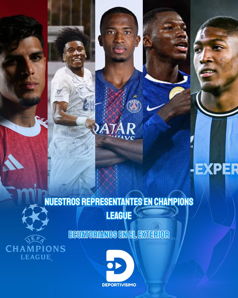 🌍⚽ Semana de gigantes: Europa y América se encienden con sangre tricolor

Arranca la semana más grande del año para el fútbol de clubes. <a href="/ChampionsLeague/">UEFA Champions League</a>, <a href="/Libertadores/">CONMEBOL Libertadores</a> y <a href="/Sudamericana/">CONMEBOL Sudamericana</a> con bandera ecuatoriana en juego.

🇪🇺 Champions League: Hincapié, Kevin Rodríguez, Moisés