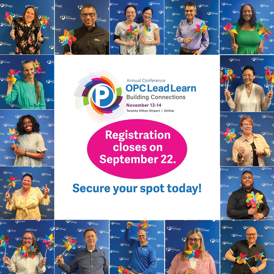 Registration for the #OPCLeadLearn Conference closes on September 22. 

Connect with colleagues for 1.5 days of learning and networking on November 13–14 onsite or online. Join us for impactful speakers, engaging workshops and inspiring conversations. bit.ly/OPCLeadLearn