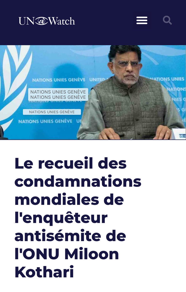 🔴🇺🇳 | L’un des « experts » de la commission d’enquête indépendante l’ONU contre Israël, Miloon Kothari, a déjà été condamné pour antisémitisme par l'UE, le Royaume-Uni, les États-Unis, l'Italie, le Brésil, le Canada, la France, l'Autriche, le Danemark, la Suède, les Pays-Bas,