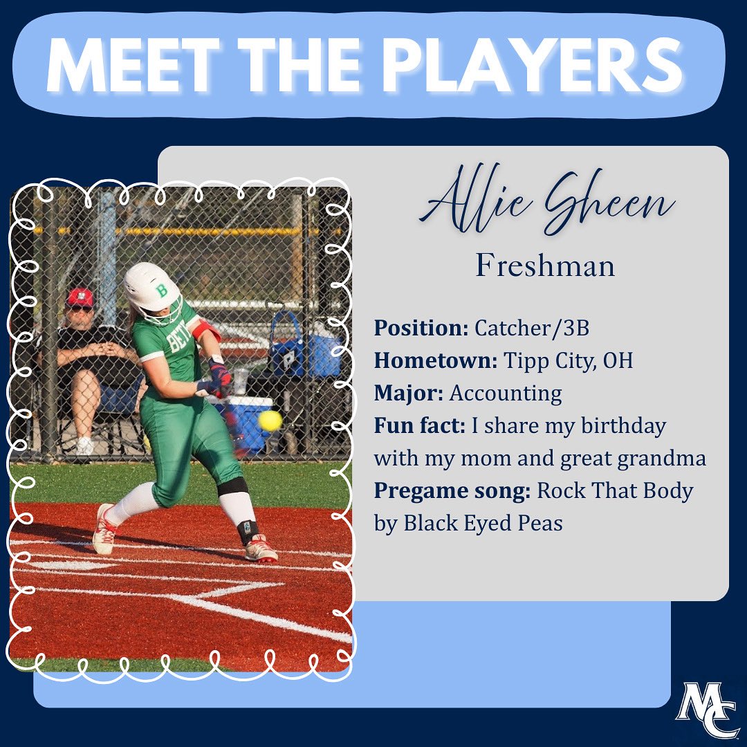 ettasoftball's tweet image. Finally, freshman catcher, Allie Sheen!!