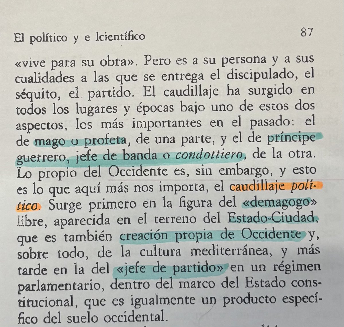 Weber sobre el hijo (no reconocido) de occidente…