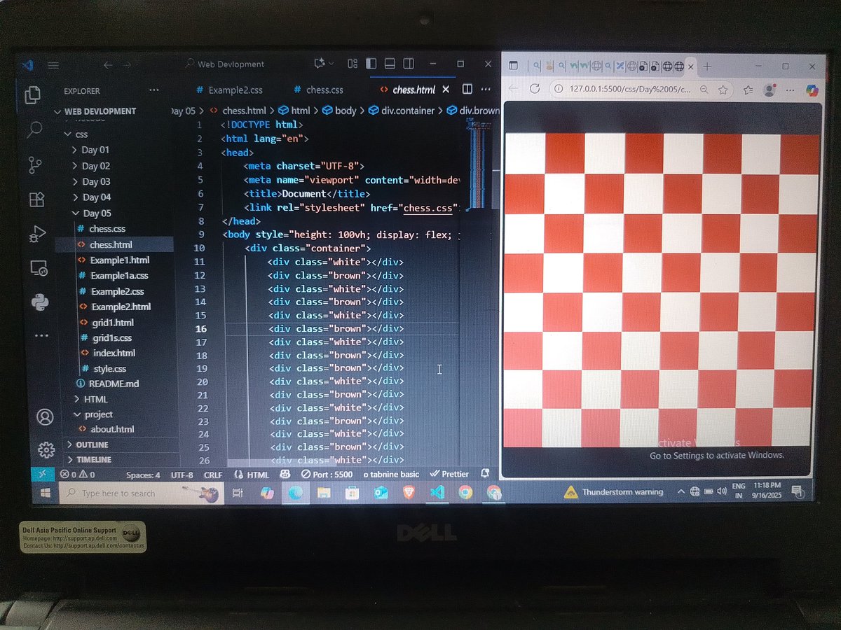 nikee_sahu41628's tweet photo. #Day11 ✅ 
Today i learned #CSS Grid - 
🔸display:grid
🔸grid-template-row/columns
🔸gap for space 
🔸 grid-row/column controls
🔸1fr,repeate() for flexible layouts
Thanks @rohit_negi9  bhaiya❤️
#coderarmy #MERNstack #webdeveloper https://t.co/kaSI83ChA1