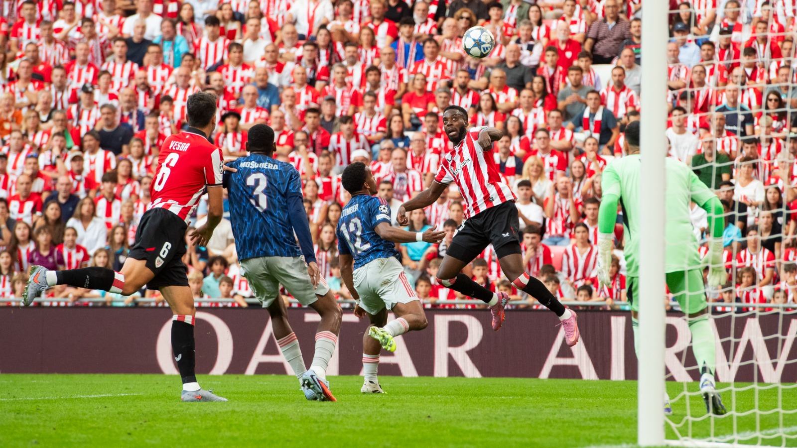 Iñaki Williams fue protagonista en la primera parte del partido. Fuente: Athletic Club en "X".