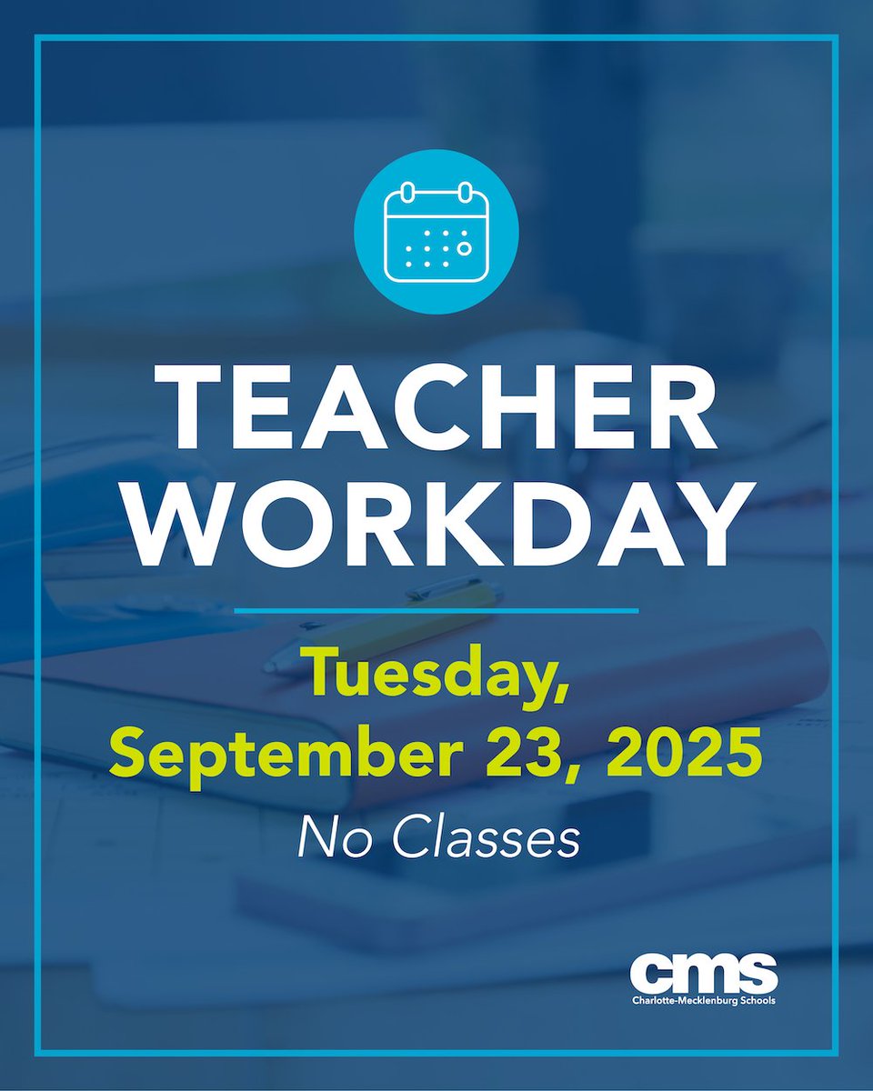 MARK YOUR CALENDAR!

Tuesday, September 23, 2025 is a teacher workday.  There will be no classes that day.