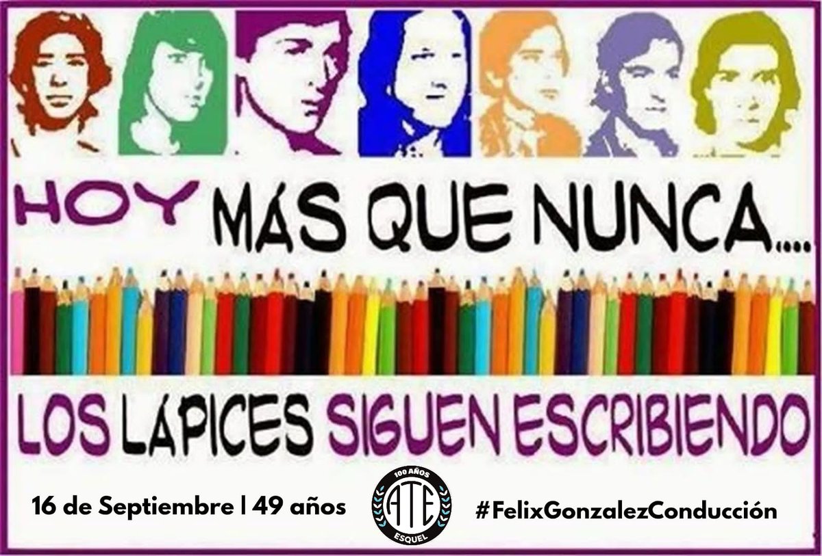 #FélixGonzálezConducción 
La Seccional Esquel de ATE recuerda el Día Nacional de la Juventud en conmemoración de "La Noche de los Lápices". #Memoria
<a href="/marceloherbas19/">Marcelo Herbas</a> <a href="/chubut_sindical/">Chubut Sindical</a> <a href="/ateprensa/">Prensa ATE Nacional</a>