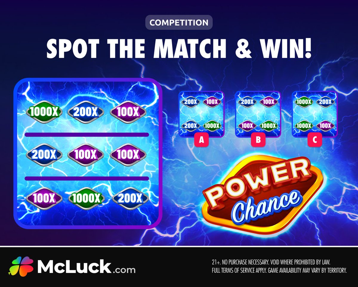 McLuckOfficial's tweet image. 🔥 COMPETITION 🔥

Spin for huge progressive wins with Power Chance: a feature built to give you more ways to win. 💥

Match the symbols and take your shot at the newest slots on #McLuck! 🍒

Comment + #LuckCompetition to be 1 of 20 to WIN GC 40,000 + FREE SC 20! 🎁

Ends Sep 16,…