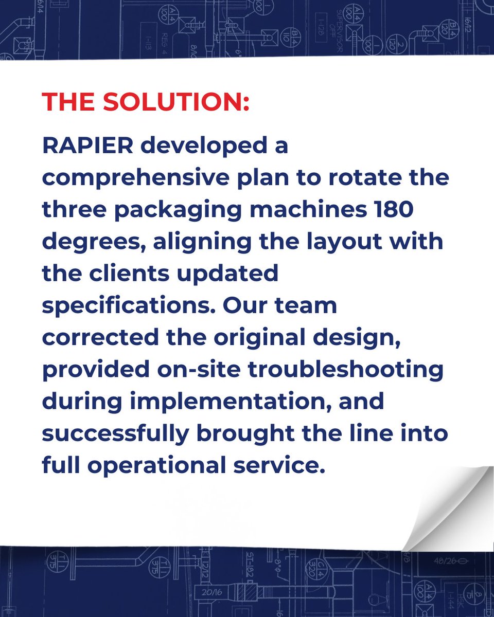 RAPIER_Inds's tweet photo. Completed Project Spotlight: Rotated. Redesigned. Ready to run. 💪 We helped a client revamp their packaging line with a 180° machine rotation, on-site troubleshooting, and full startup support, complete with as-built drawings.

Explore more: https://t.co/aLVjxvNP73 #RAPIER https://t.co/CPVrCp5QIc