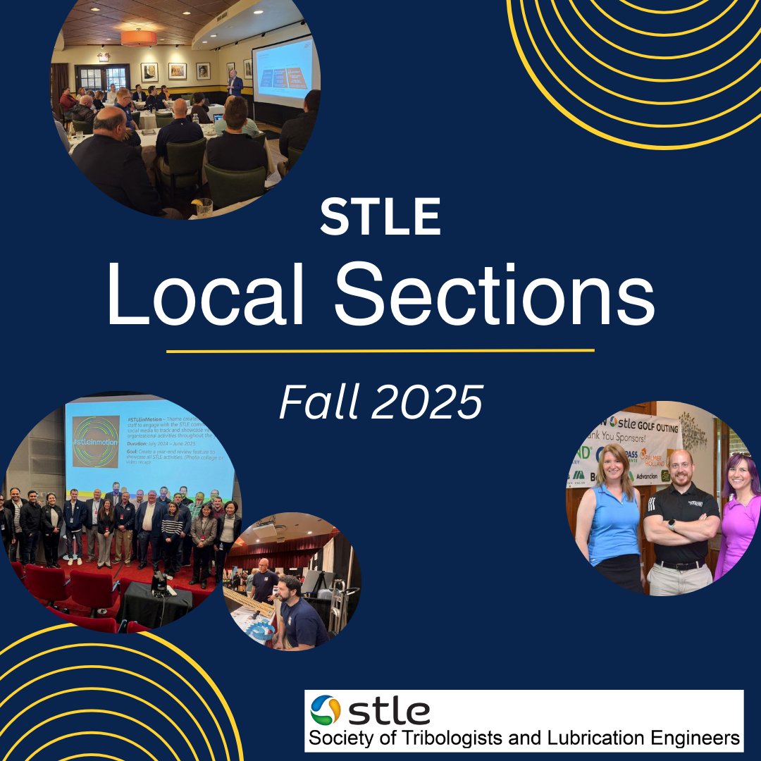 STLE_Tribology's tweet image. 🍂 𝗙𝗮𝗹𝗹 𝗯𝗮𝗰𝗸 𝗶𝗻𝘁𝗼 𝗦𝗧𝗟𝗘 𝘄𝗶𝘁𝗵 𝘆𝗼𝘂𝗿 𝗹𝗼𝗰𝗮𝗹 𝘀𝗲𝗰𝘁𝗶𝗼𝗻! 🍂 

📅 Check our calendar to see what’s happening near you: ow.ly/oCzr50WU9x2 

#STLEConnect