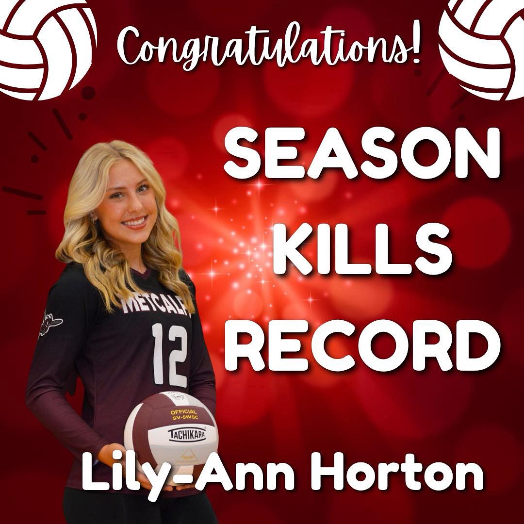 MetcalfeSchools's tweet photo. Congratulations to Lily Horton for earning the "most kills in a season" with 221, in Monday's volleyball victory over Franklin Simpson. #MetcalfeHornetsEver https://t.co/lSlMWuQSdo