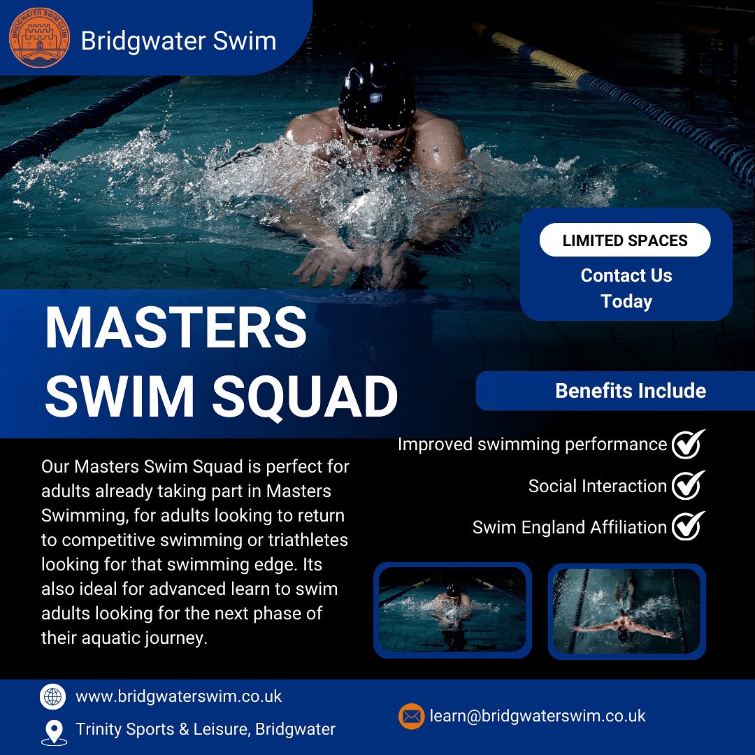 We currently have some spaces in our Masters Squad. Spaces are really limited so we strongly 💪suggest contacting us as soon as possible to avoid disappointment. 

🧡💙🧡💙