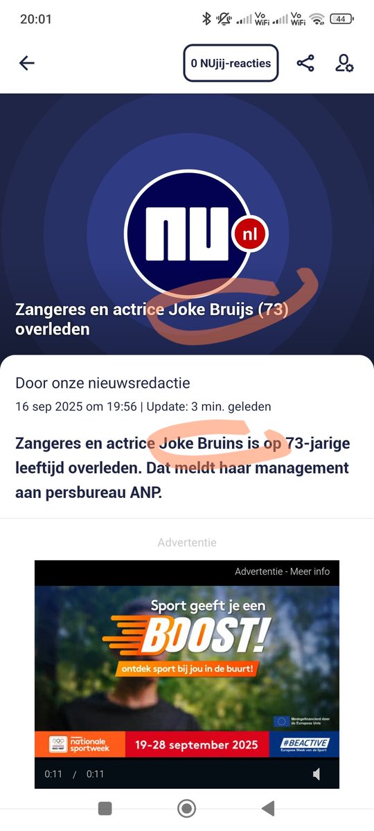 Wat een slapers bij <a href="/NUnl/">NU.nl</a> Stagiair aan het werk of zo? Wanneer mensen overlijden mag je wel iets nauwkeuriger zijn