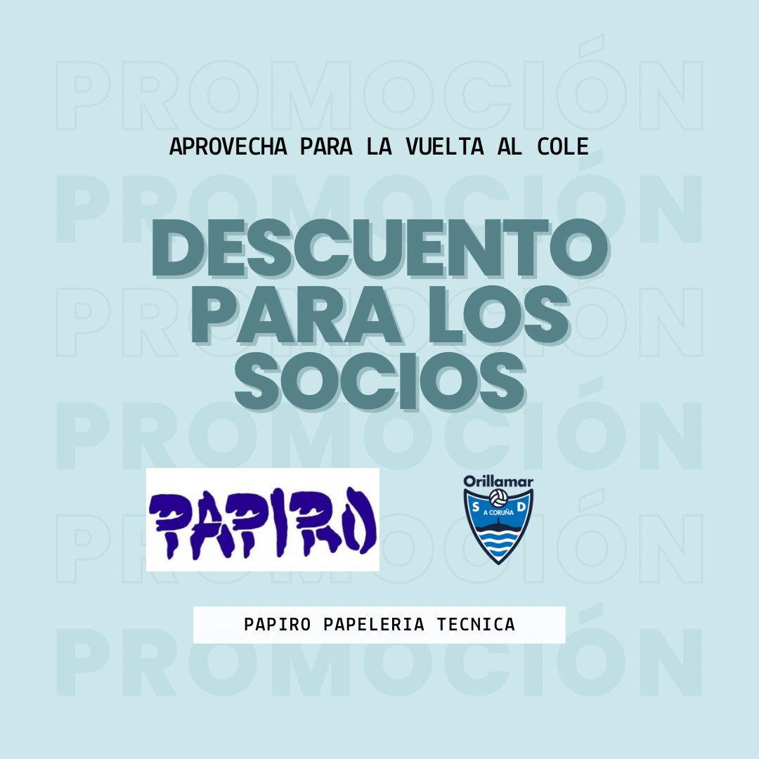 #publicidad #colaboracion

Recuerda que siendo socio del Orillanar SD en la Papelería Técnica Papiro, tienes descuentos especiales

 #colaboración #orillamarsd #colaboraciones #lossociosganamos #descuentosespeciales #papiropapeleriatecnica