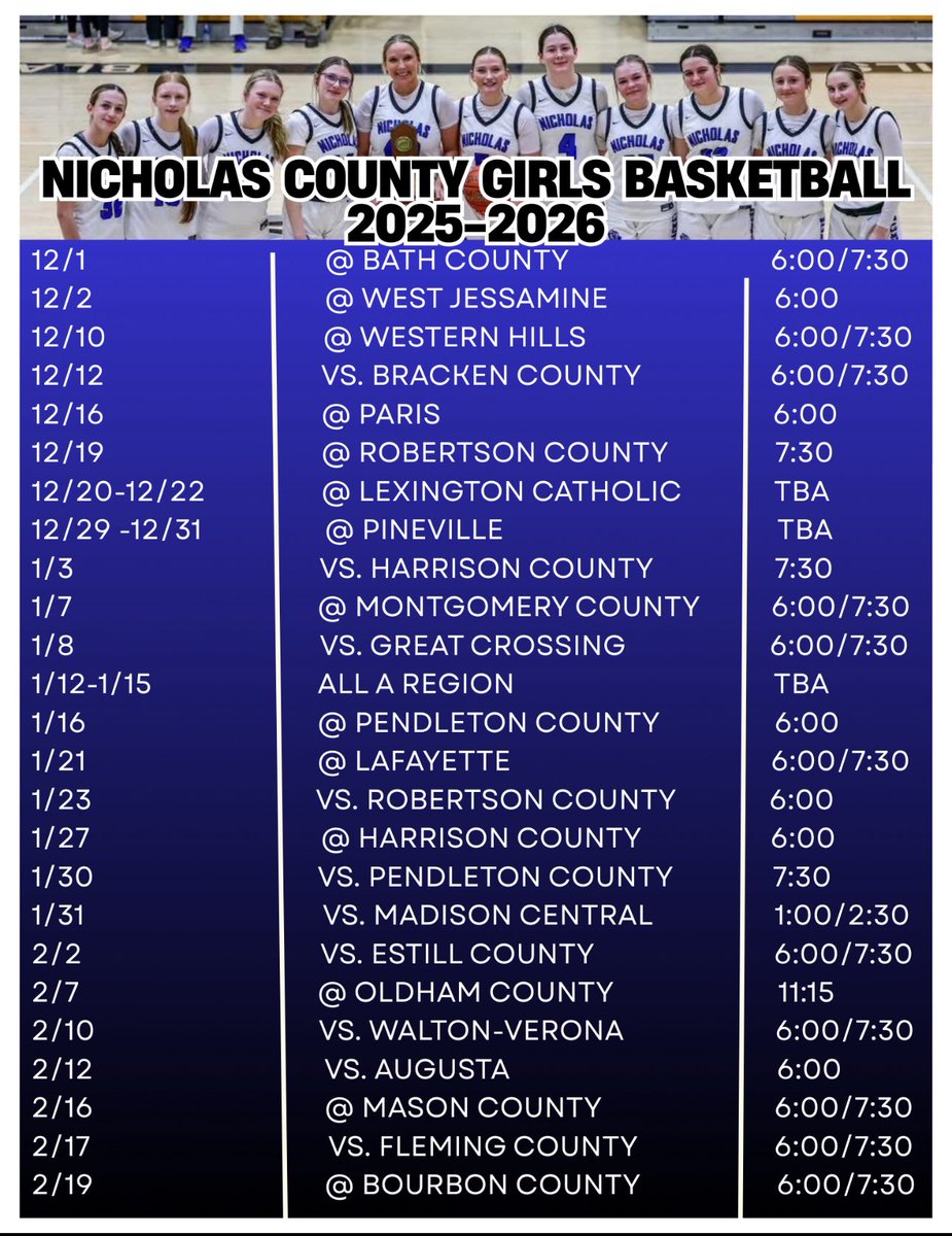 2025-26 Schedule!
