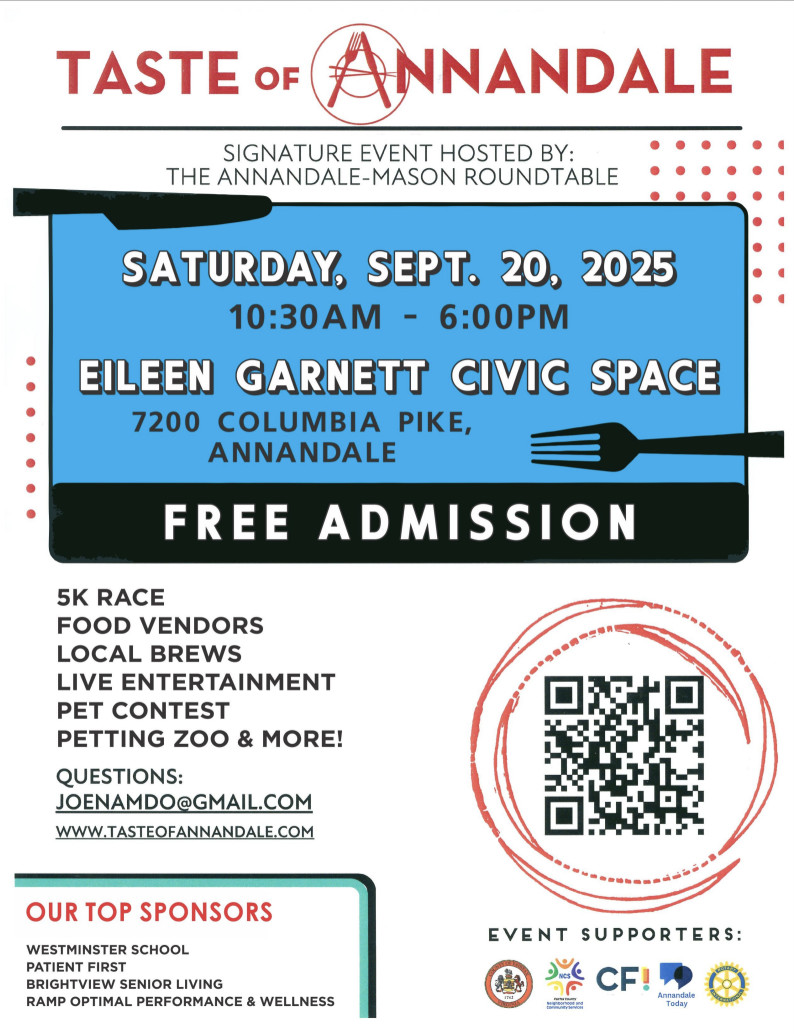 Taste of Annandale is this weekend and we will be there! A fun 5k, food vendors, Caboose beer, and more! This Saturday, Sept 20th, from 10:30am - 6pm.