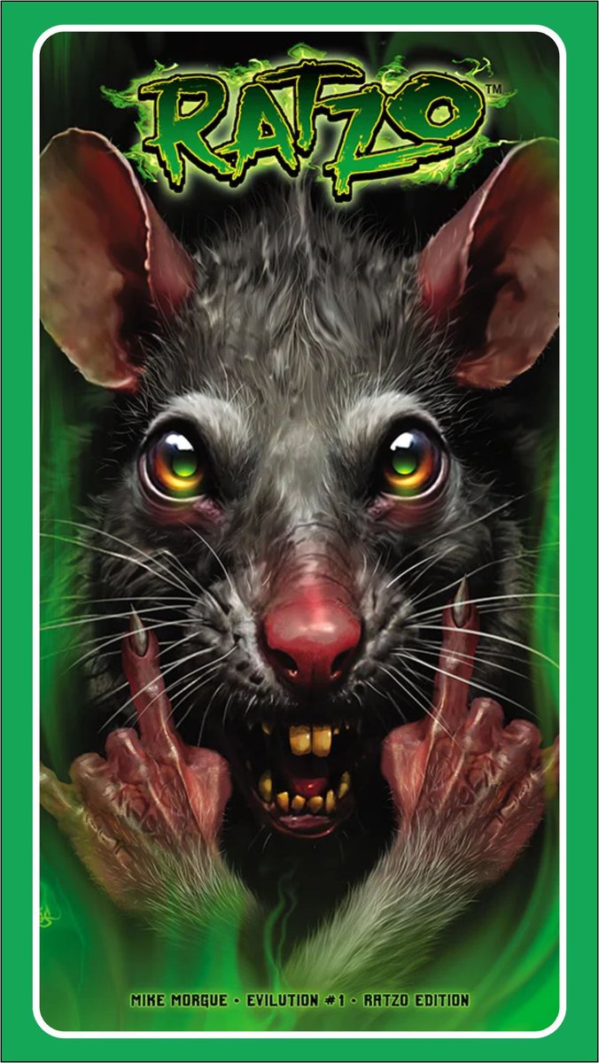 🚨 SPOTLIGHT🚨 
Don't miss out on this epic cover featuring everyone's favorite Rat!
Ratzo edition by Jay Fotos! Available on the Mike Morgue campaign here: buff.ly/JK1ChH2 
#Ratzo #coffincomics #collectiblecomics