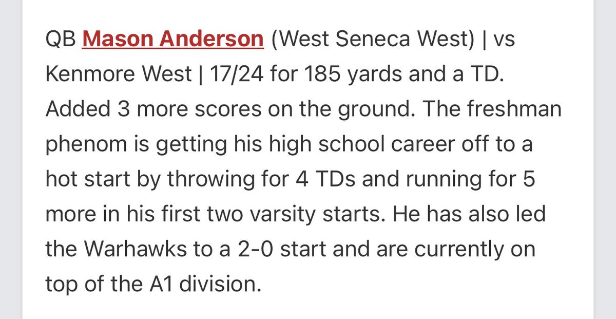 Mason Anderson QB 2029 tweet media