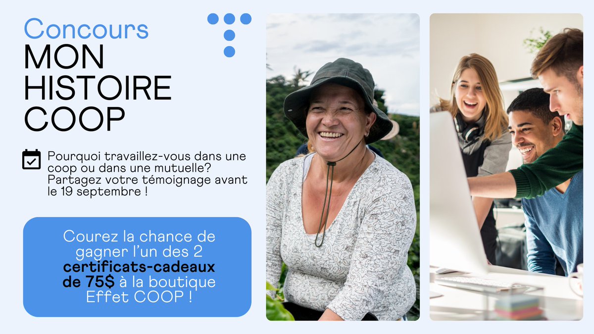 𝗣𝗟𝗨𝗦 𝗤𝗨𝗘 𝗤𝗨𝗘𝗟𝗤𝗨𝗘𝗦 𝗝𝗢𝗨𝗥𝗦! Le CQCM est à la recherche de témoignages pour mettre en lumière les avantages à travailler au sein d'une coop / mutuelle.

🗓️ Date limite pour participer: 19 septembre 2025.
✍️ Formulaire : cqcm.coop/pages/mon-hist…