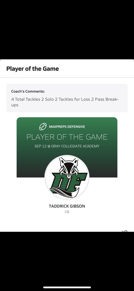 Appreciate the recognition from <a href="/MaxPreps/">MaxPreps</a> , naming me Player of the Game….my works not done, still have more to prove…. Getting Better Week By Week!!! 📦 🏝️  3Pbu
<a href="/coach_bras/">Scott Braswell Jr.</a> <a href="/CoachCainFB/">Cam Cain</a> <a href="/ChadSimmons_/">ChadSimmons</a> <a href="/LouatTheState/">Lou Bezjak</a> <a href="/AnnaH247/">Anna Adams</a> <a href="/GregBiggins/">Greg Biggins</a> <a href="/samspiegs/">Sam Spiegelman</a> <a href="/Spiewak/">Stephen Spiewak</a> <a href="/SMontoyaMP/">Steve Montoya</a>