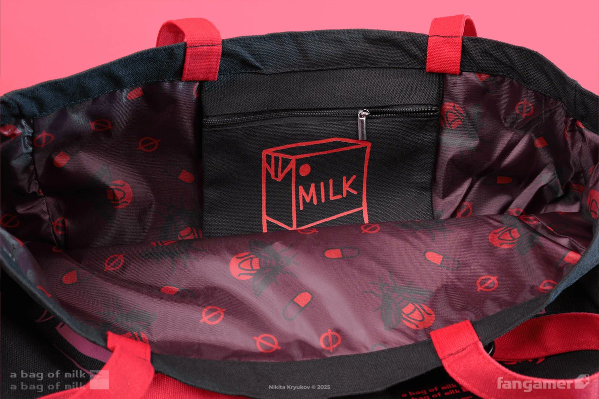 new long-sleeve shirt and tote by me for the "bag of milk" series