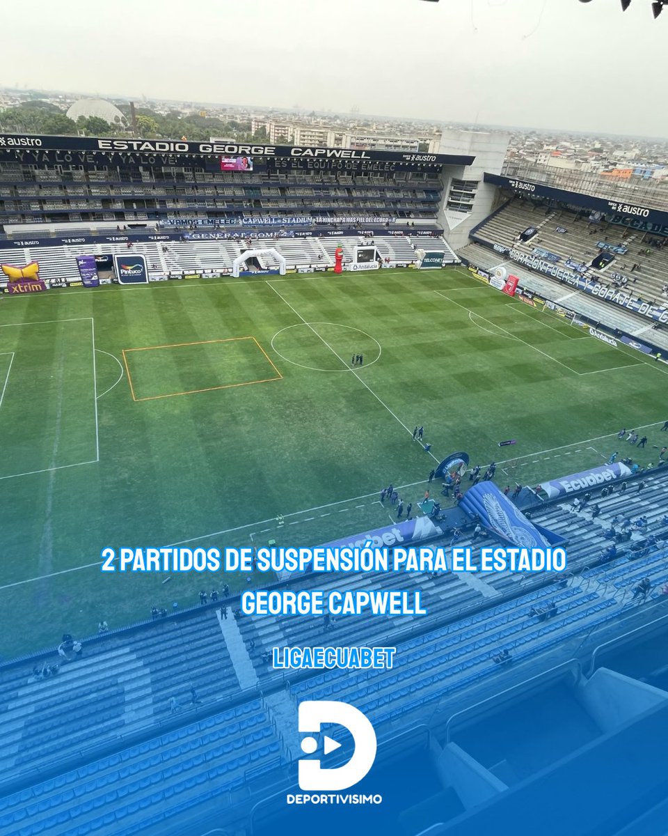 ⚡¡NO SOLO PERDIERON EN LA CANCHA, <a href="/CSEmelec/">Club Sport Emelec</a>, TAMBIÉN TENDRÁ UNA FUERTE SANCIÓN! 🚨💸

Tras el 0-4 en el Clásico ante <a href="/BarcelonaSC/">BARCELONA S.C.</a>, el cuadro eléctrico enfrentará una sanción económica 💰 y la suspensión de su estadio 🏟.

Todo esto debido a los incidentes ocurridos en el