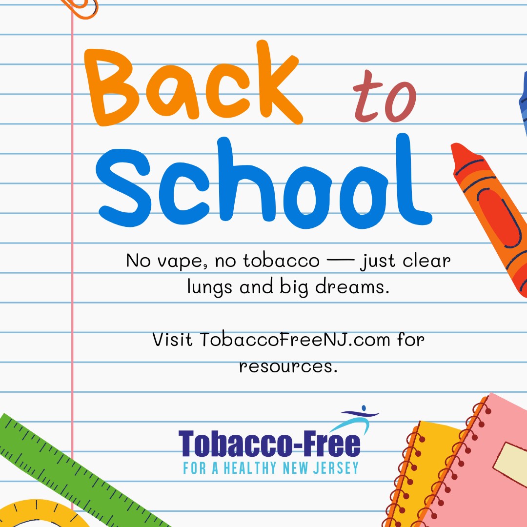 New school year, new goals. Let’s crush this school year vape-free and full of focus. 💪📚 #BackToSchool #TobaccoFreeNJ #VapeFree