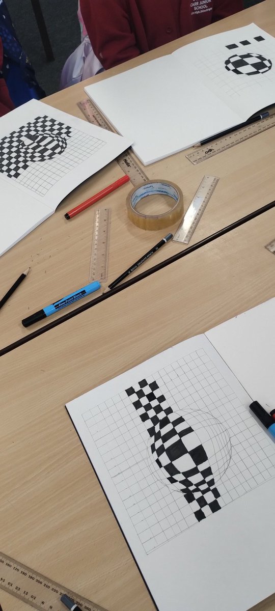 Our optical illusions are going to look fantastic when they are finished! Art Club have worked very precisely to create these so far! #carrstars #creative #fun
