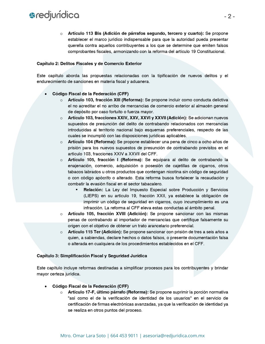 omar_lara_soto's tweet photo. 📌En este análisis informativo se enumeran las propuestas de reforma a diversas normas que impactarán en la materia fiscal y la defensa. *Este análisis es preliminar, por lo que se recomienda acudir a los proyectos para mayor detalle y profundidad...🤓 https://t.co/v1EG16HFsm