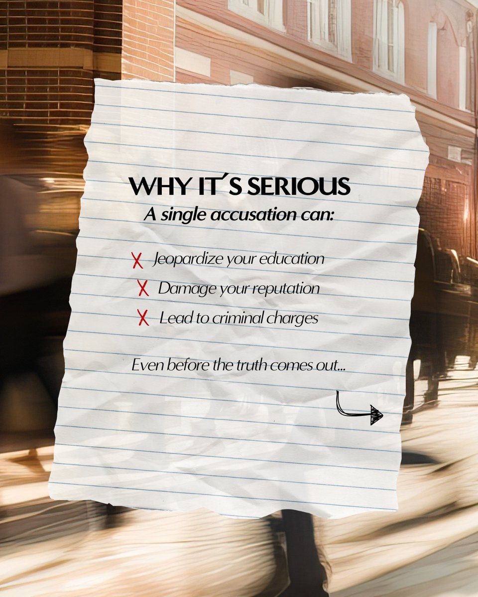 BarbieriLaw_'s tweet photo. False sexual assault allegations can change a student’s life in an instant. 

Act fast. Protect your reputation, your education, and your future.

Call Barbieri Law Firm today to start building your defense. https://t.co/emW2I3ZbW1