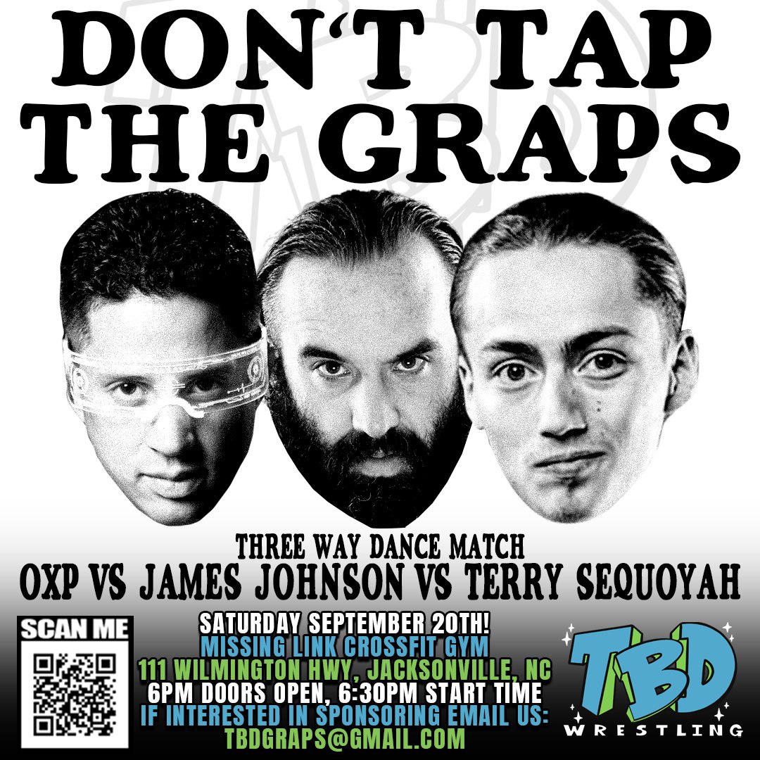 TBD Wrestling (@tbdgraps) on Twitter photo π¨ MATCH ANNOUNCEMENT! π¨
At DON'T TAP THE GRAPS, on September 20th, we'll witness a big Three Way Dance featuring two new debuts to TBD Wrestling!
The Three Way Dance at TBD Wrestling has quickly become a way for newly debuting talent to show the TBDeities what they're all π¨ MATCH ANNOUNCEMENT! π¨
At DON'T TAP THE GRAPS, on September 20th, we'll witness a big Three Way Dance featuring two new debuts to TBD Wrestling!
The Three Way Dance at TBD Wrestling has quickly become a way for newly debuting talent to show the TBDeities what they're all