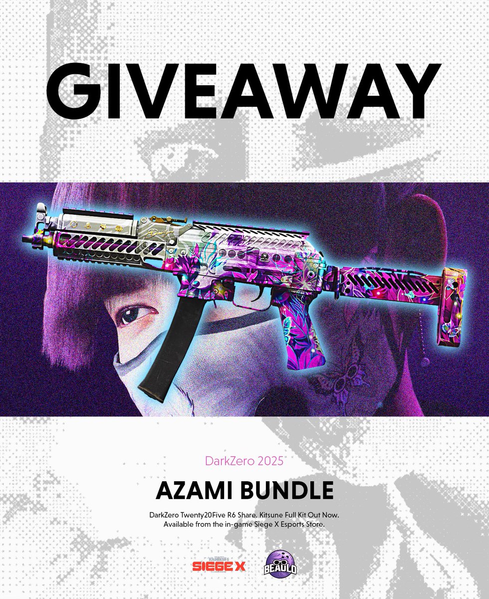 KangruKenny's tweet image. GIVING AWAY A STUNNING DARKZERO AZAMI BUNDLE: WEAPON SKIN + UNIFORM
To enter:
✅Like this post
✅Retweet this post
✅Tag 2 friends
Winner will be drawn on this coming Saturday 20th September
Good luck!