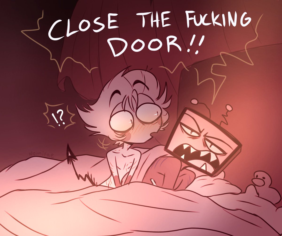 Nomifae_'s tweet image. What a surprise to wake up to~🤭

#StaticApple #AdamsApple #HazbinHotelFanart