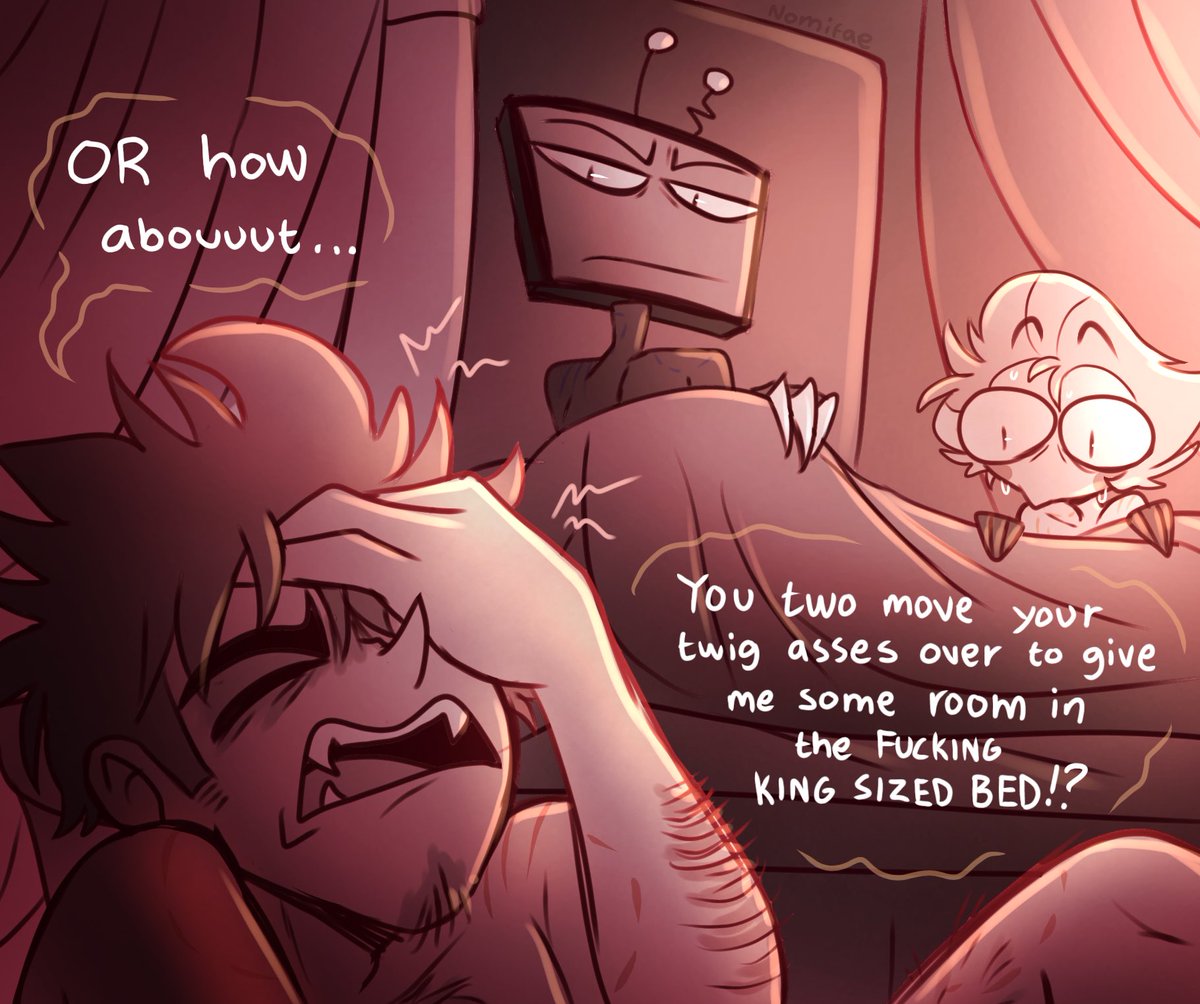 Nomifae_'s tweet image. What a surprise to wake up to~🤭

#StaticApple #AdamsApple #HazbinHotelFanart